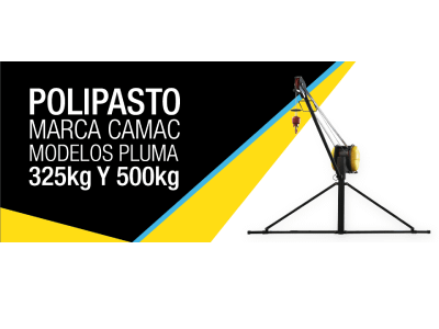 Polipasto marca CAMAC modelos pluma 325kg y 500kg